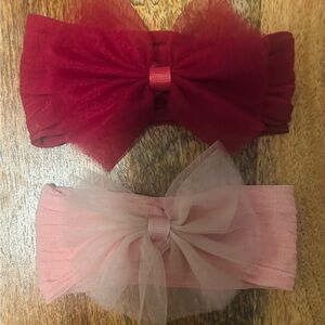 Kids Hair Bow headband Set - Red and Pink Brand New